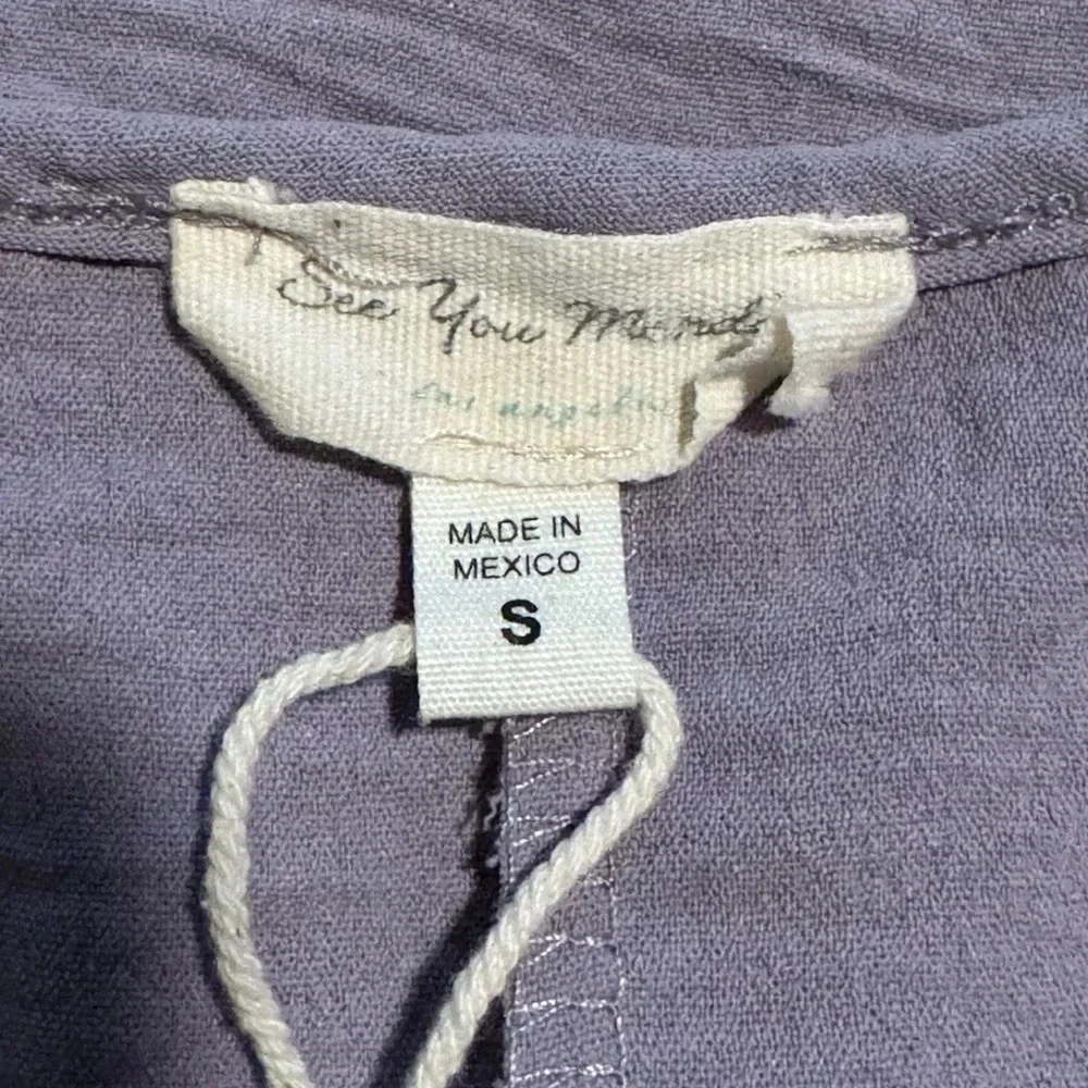 See You Monday crepe Slip Dress Small Casual knee Twist Front Boho Flowy Lilac - Picture 4 of 5